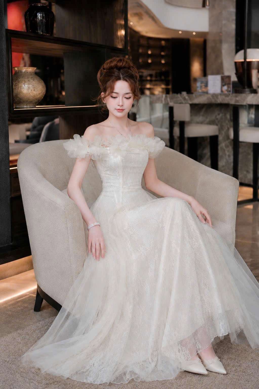 Váy Ren Lưới Xoè Rally
